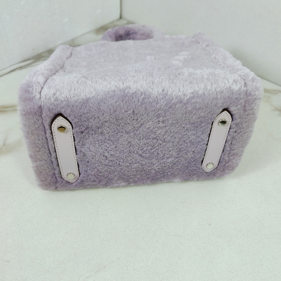 NWOT Kate Spade Ellie Lavender Purple Faux Fur Small Tote Bag - Picture 12 of 16
